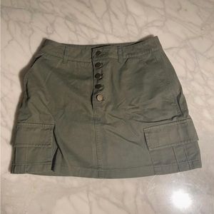 Forever 21 Army Green Schoolgirl Button Khaki Skirt